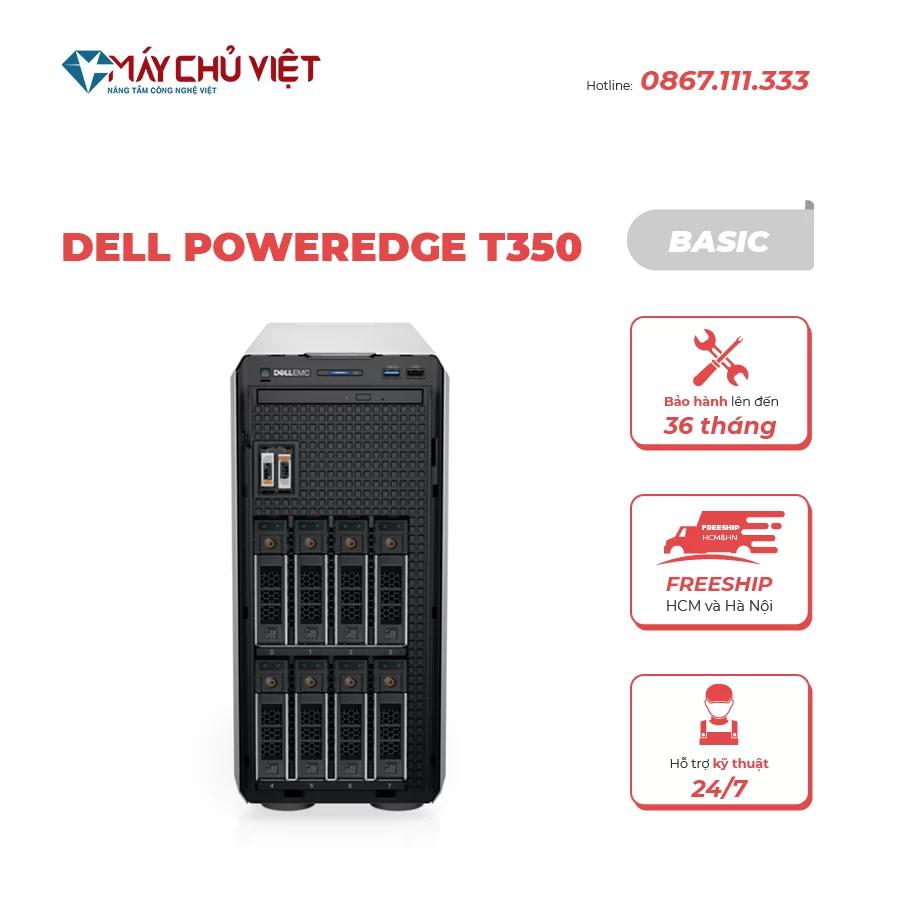 Máy Chủ Dell PowerEdge T350 – 8×3.5″ HP/Perc (E-2324G/8GB/600W)